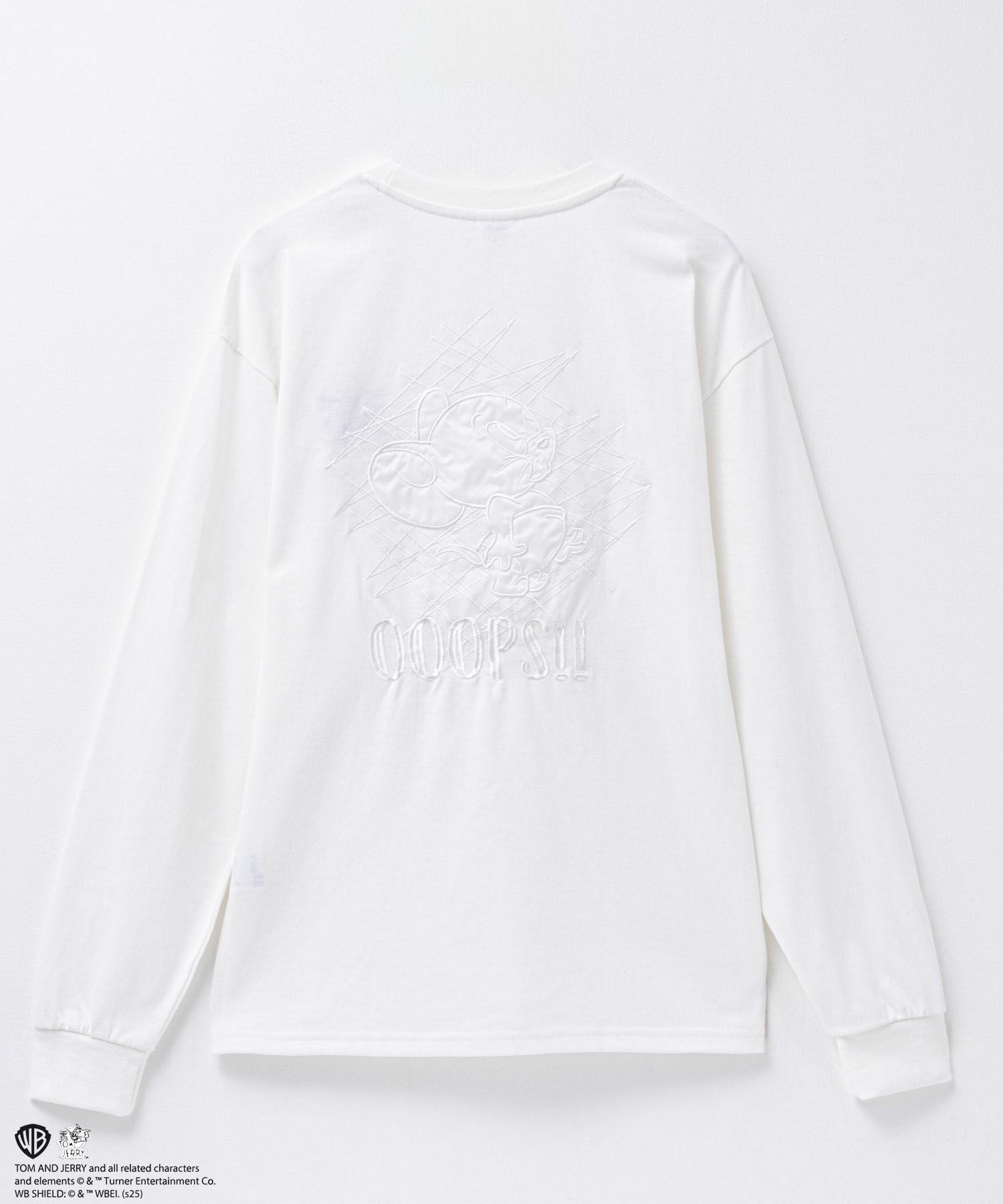 Tom and Jerry バックサテン刺繍長袖Tシャツ メンズ
