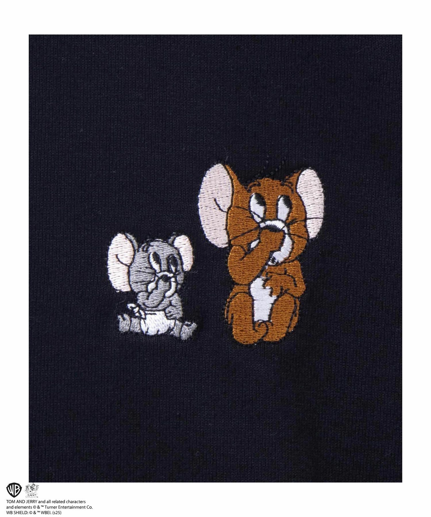 Tom and Jerry バックサテン刺繍長袖Tシャツ メンズ