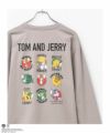 Tom and Jerry ロゴ刺繍集合長袖Tシャツ メンズ