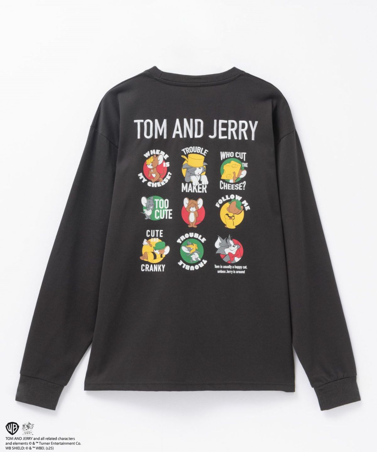 Tom and Jerry ロゴ刺繍集合長袖Tシャツ メンズ