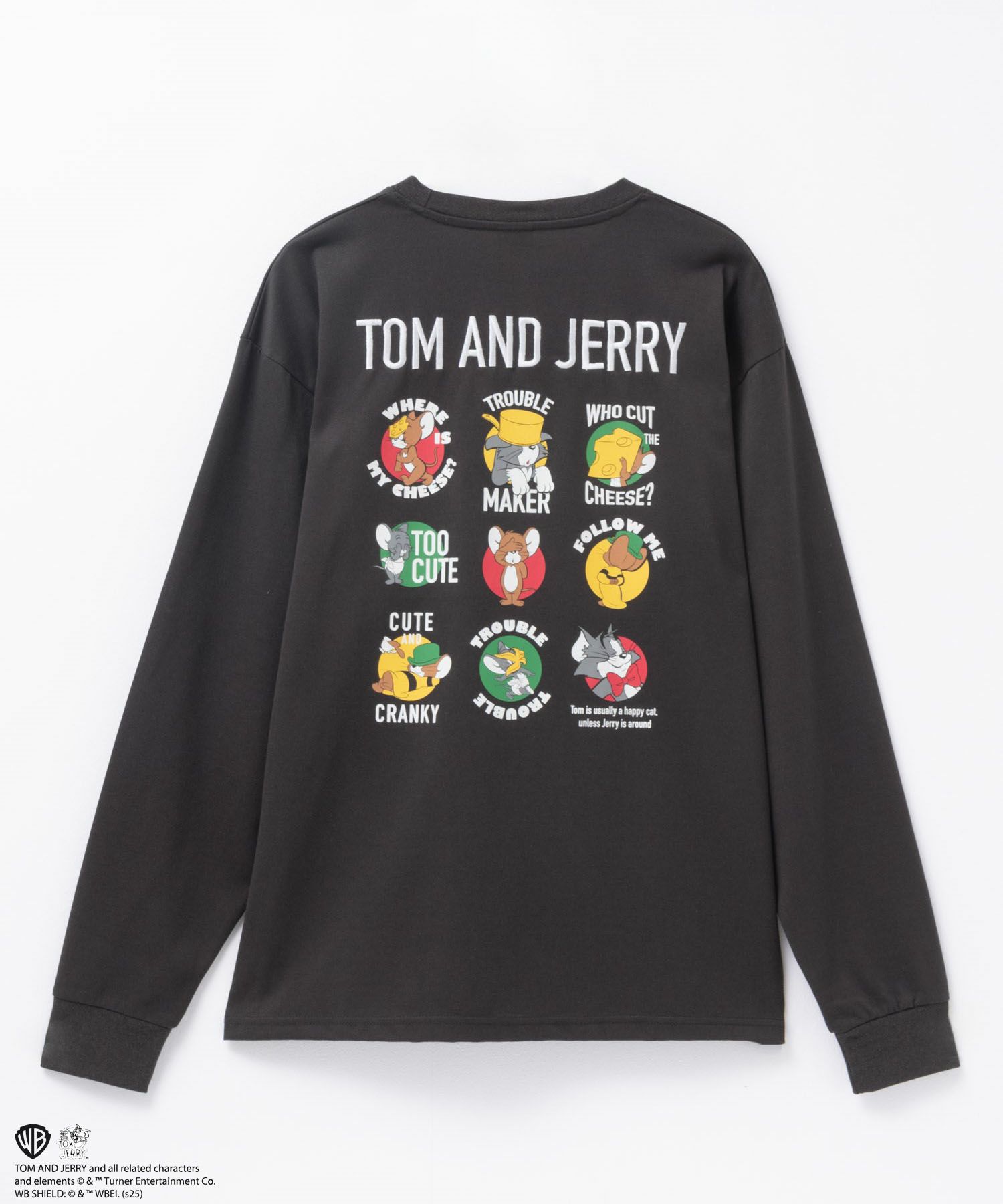 Tom and Jerry ロゴ刺繍集合長袖Tシャツ メンズ