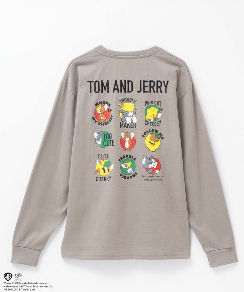 Tom and Jerry ロゴ刺繍集合長袖Tシャツ メンズ商品画像-6
