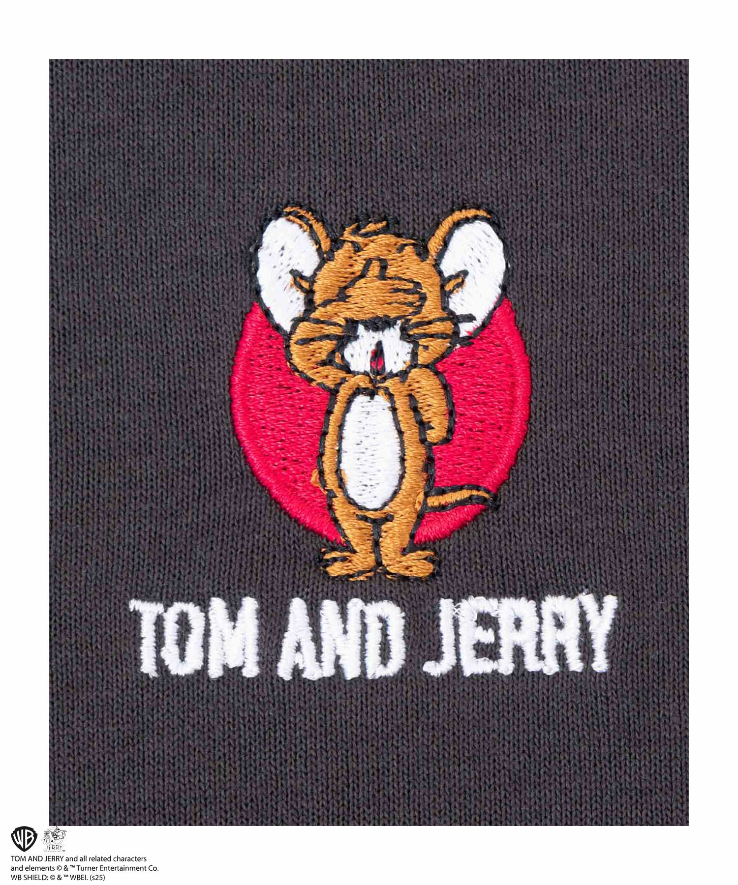 Tom and Jerry ロゴ刺繍集合長袖Tシャツ メンズ