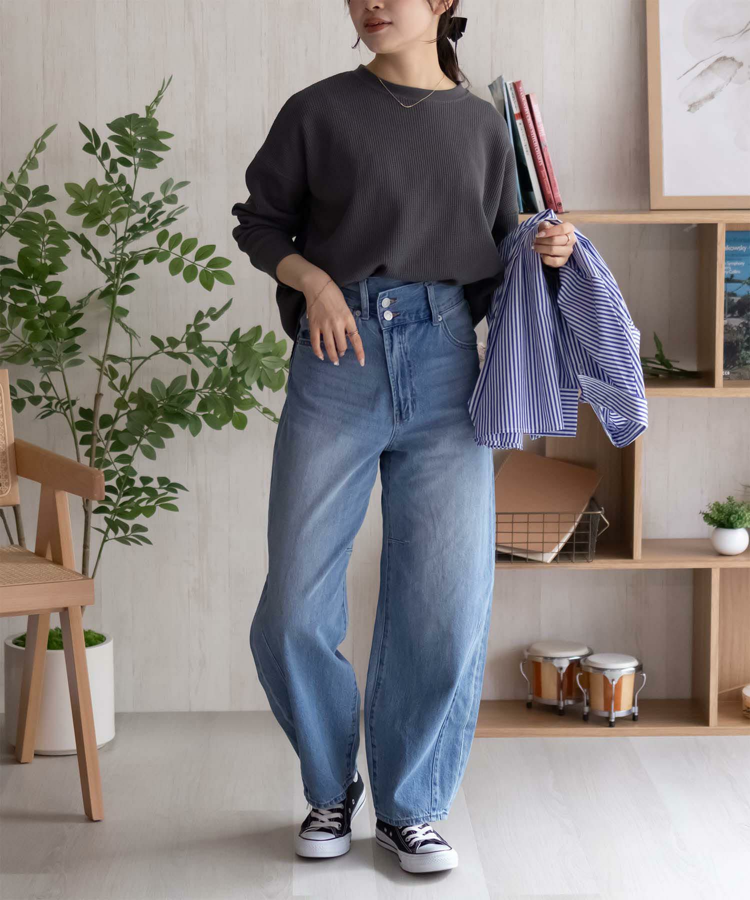 nAvy ワッフル長袖Tシャツ レディース ネコポス 対応商品