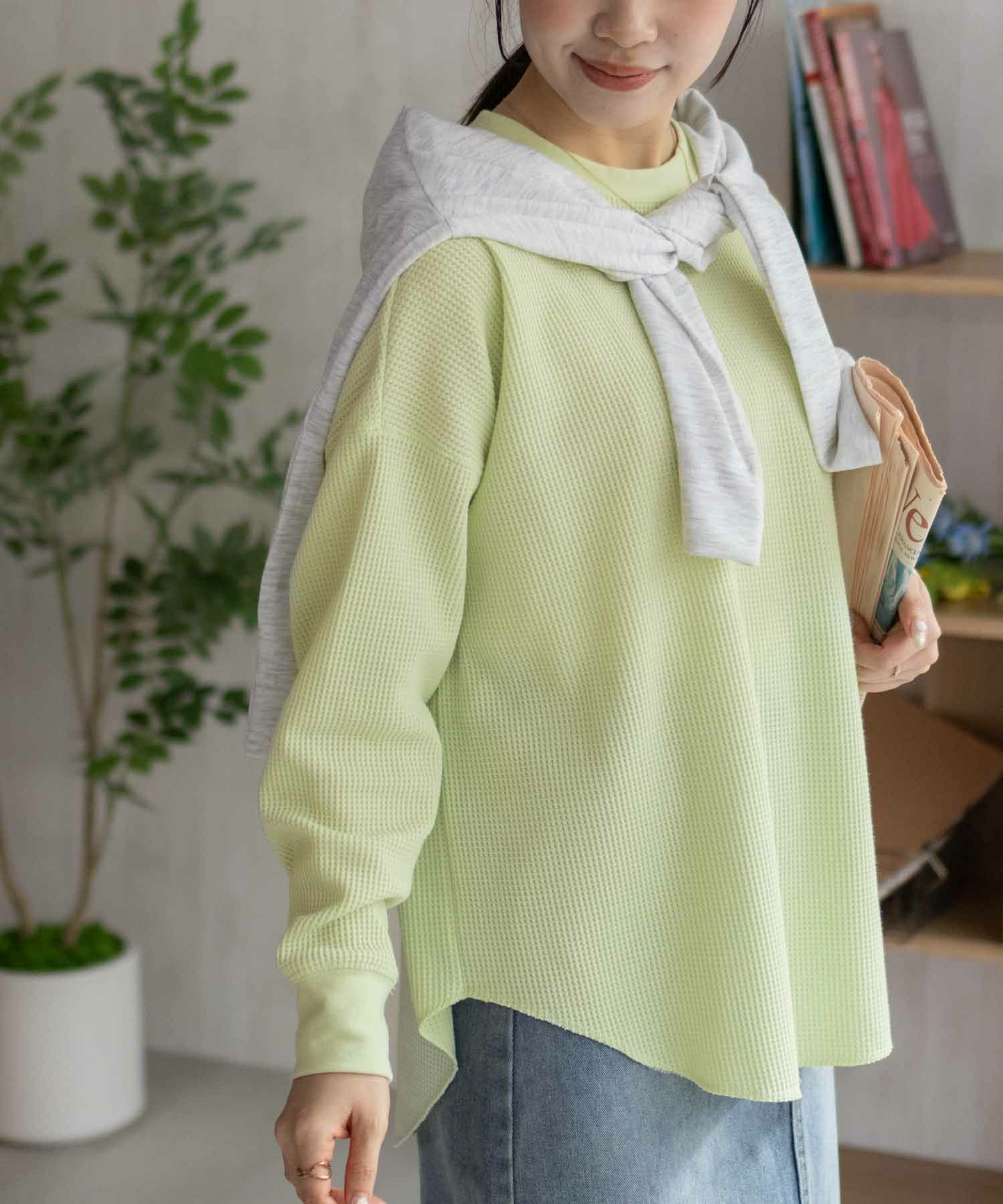 nAvy  ワッフル長袖Tシャツ レディース メール便 対応商品商品画像-15
