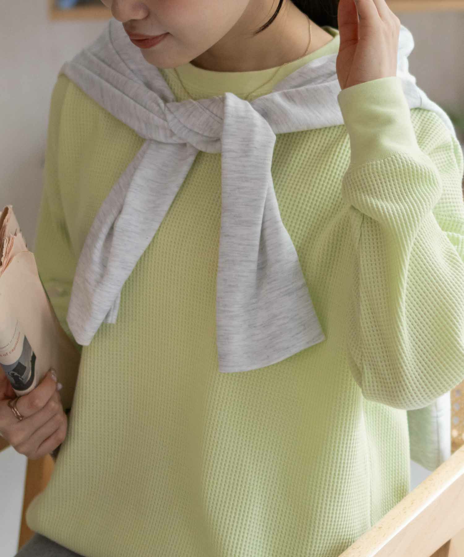 nAvy ワッフル長袖Tシャツ レディース ネコポス 対応商品