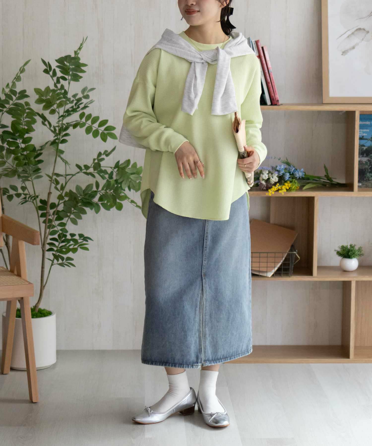 nAvy ワッフル長袖Tシャツ レディース ネコポス 対応商品