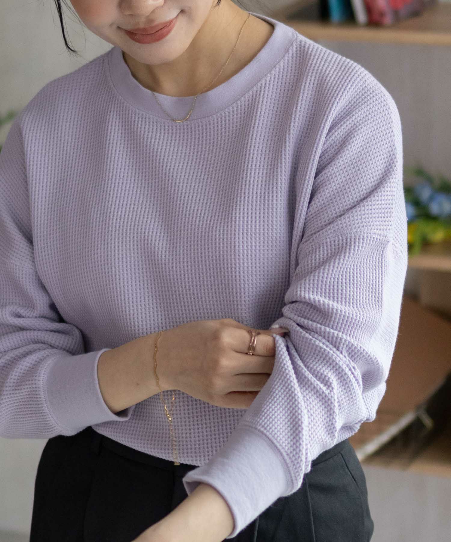 nAvy  ワッフル長袖Tシャツ レディース メール便 対応商品商品画像-19