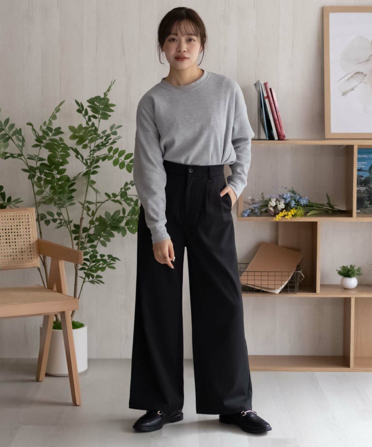 nAvy ワッフル長袖Tシャツ レディース ネコポス 対応商品