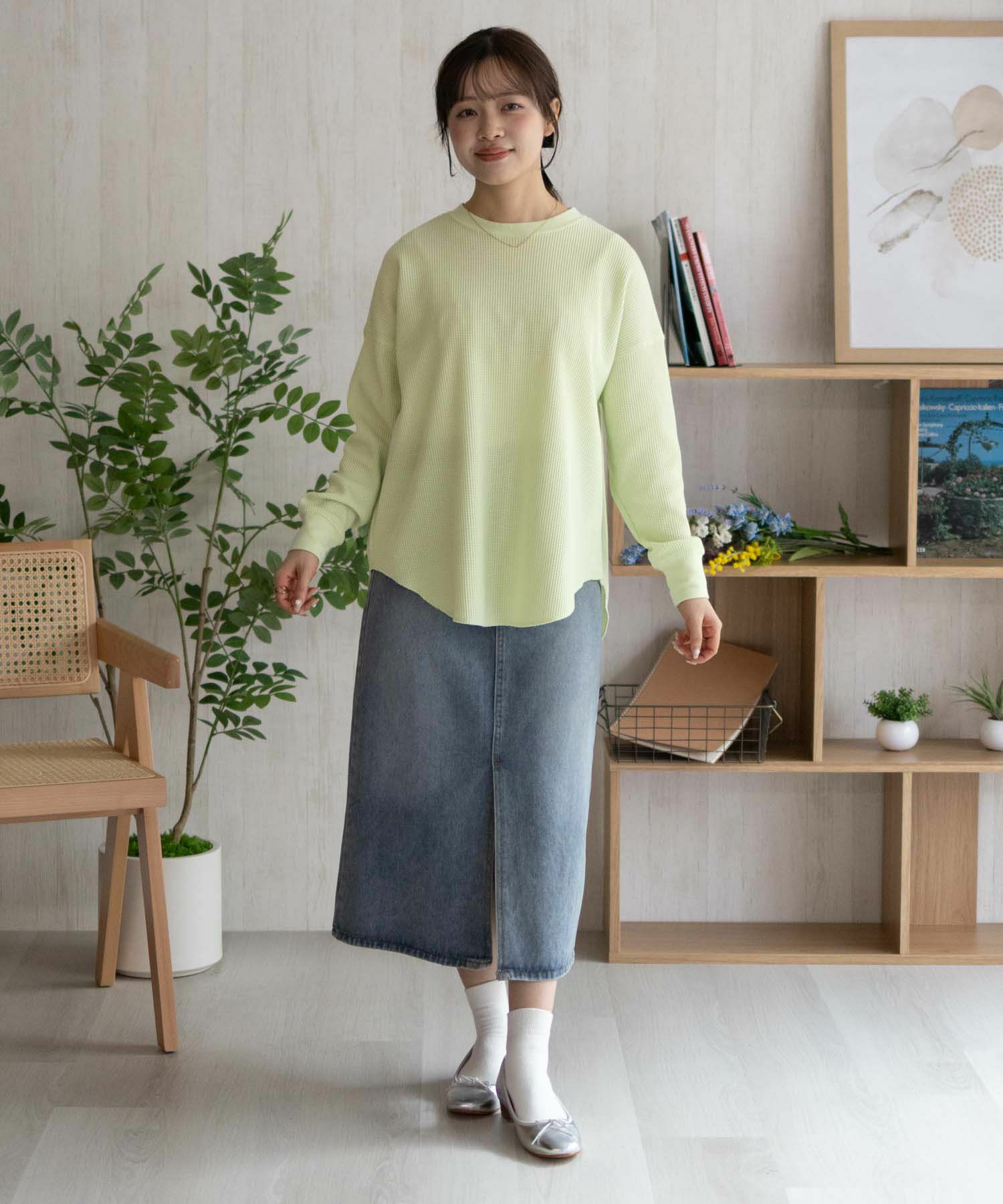 nAvy ワッフル長袖Tシャツ レディース ネコポス 対応商品