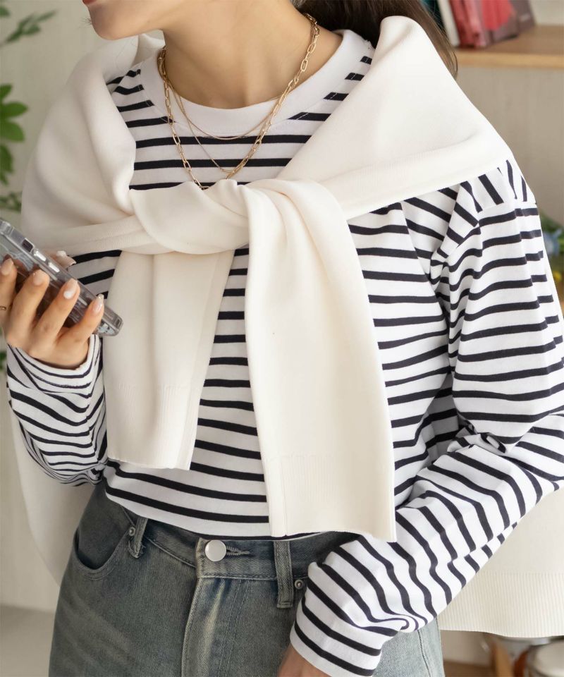 nAvy ボーダー長袖Tシャツ レディース