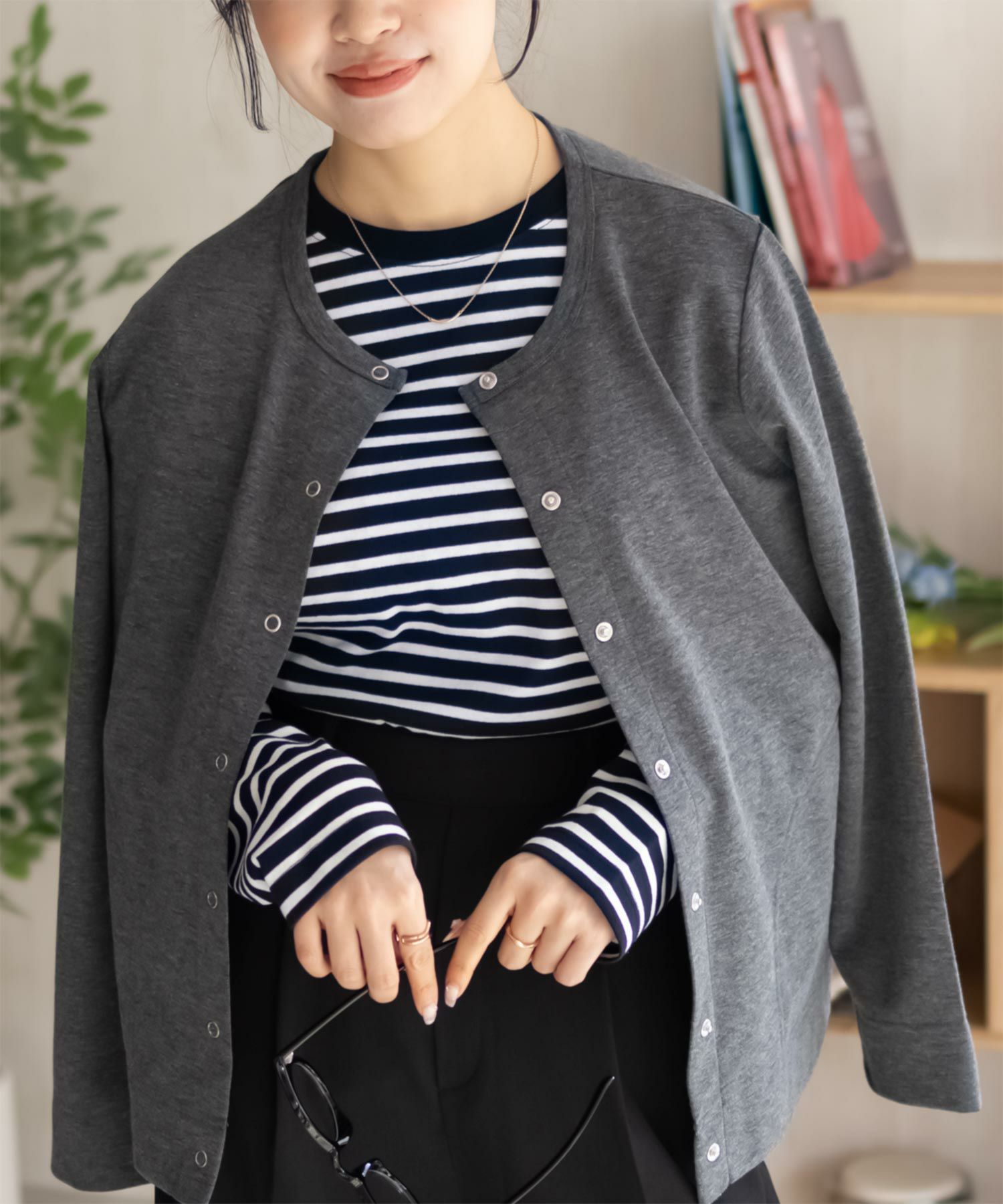 nAvy  ボーダー長袖Tシャツ レディース メール便 対応商品商品画像-3