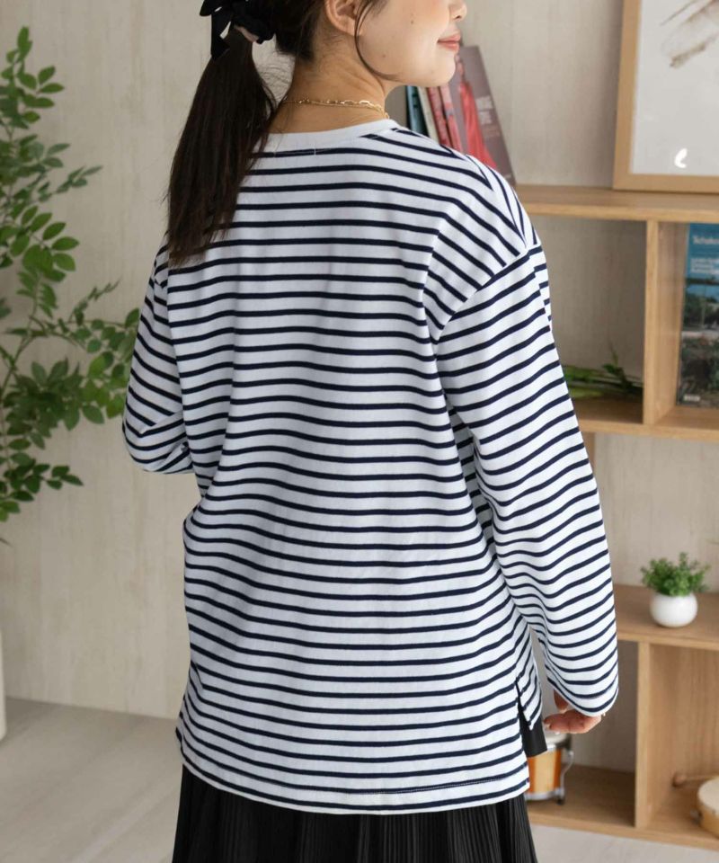 nAvy  ボーダー長袖Tシャツ レディース メール便 対応商品商品画像-8