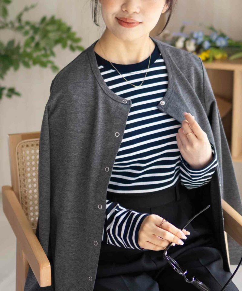 nAvy ボーダー長袖Tシャツ レディース