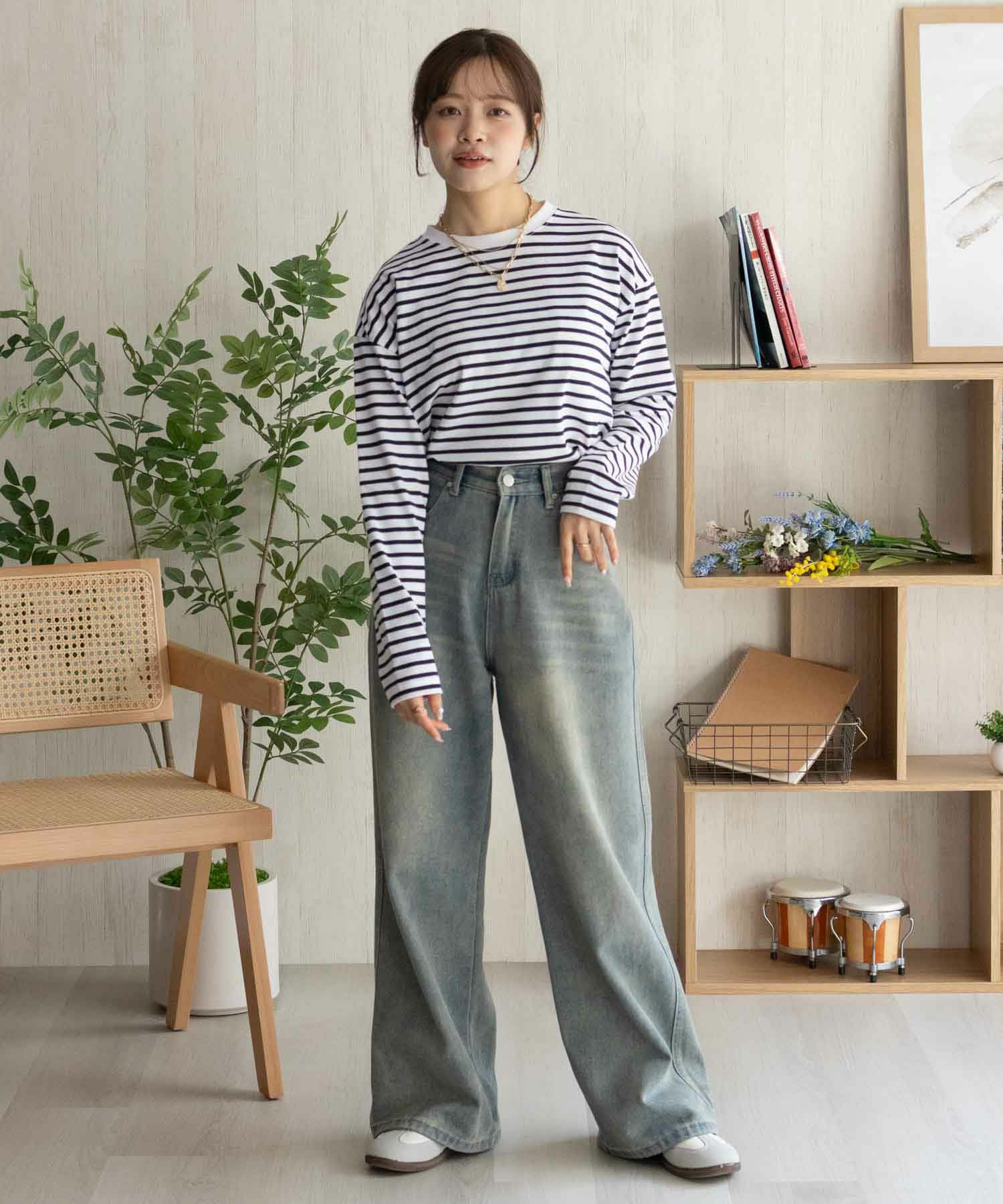 nAvy ボーダー長袖Tシャツ レディース ネコポス 対応商品
