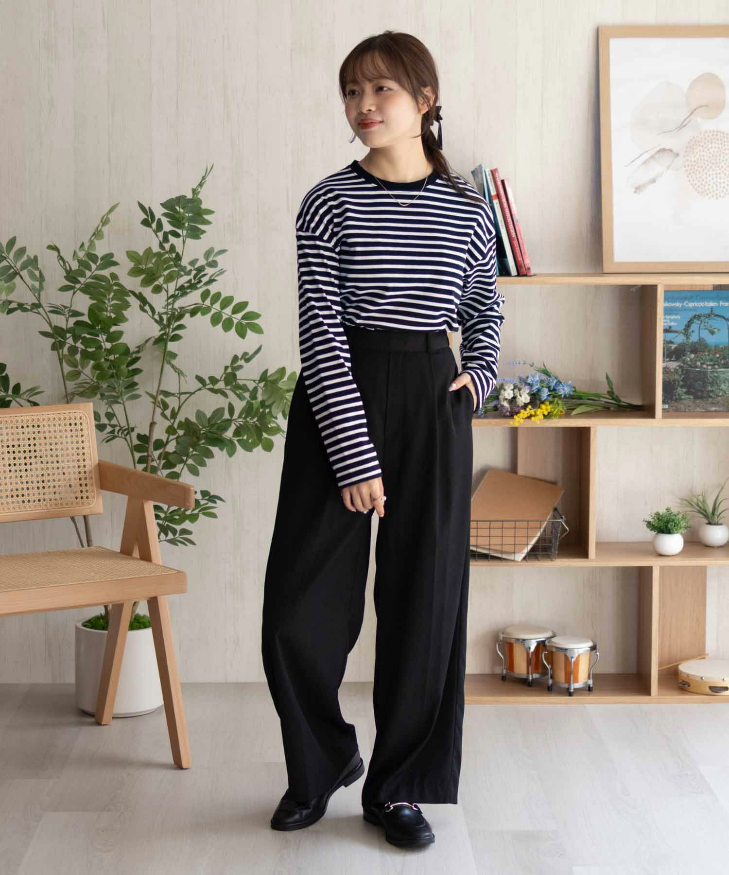nAvy ボーダー長袖Tシャツ レディース ネコポス 対応商品