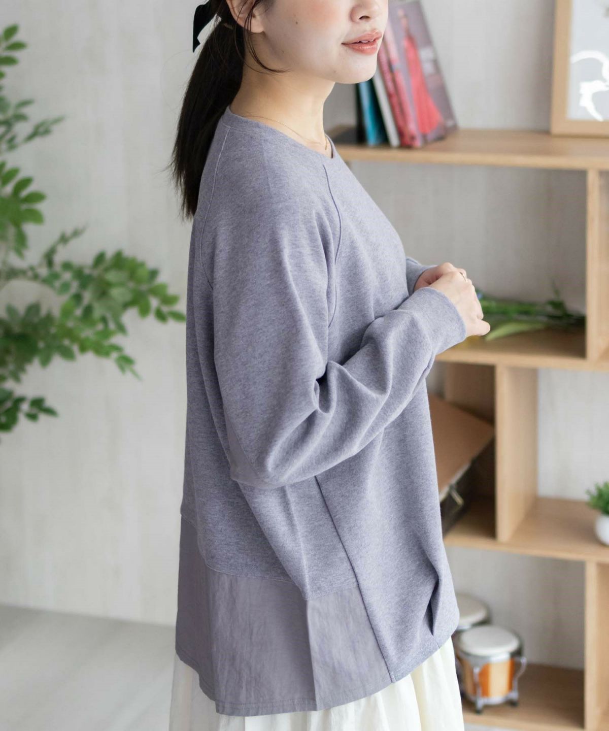 nAvy 異素材切替プルオーバー レディース