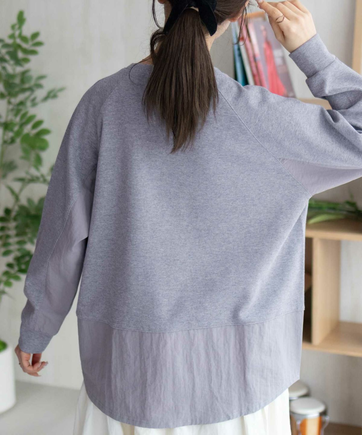 nAvy 異素材切替プルオーバー レディース