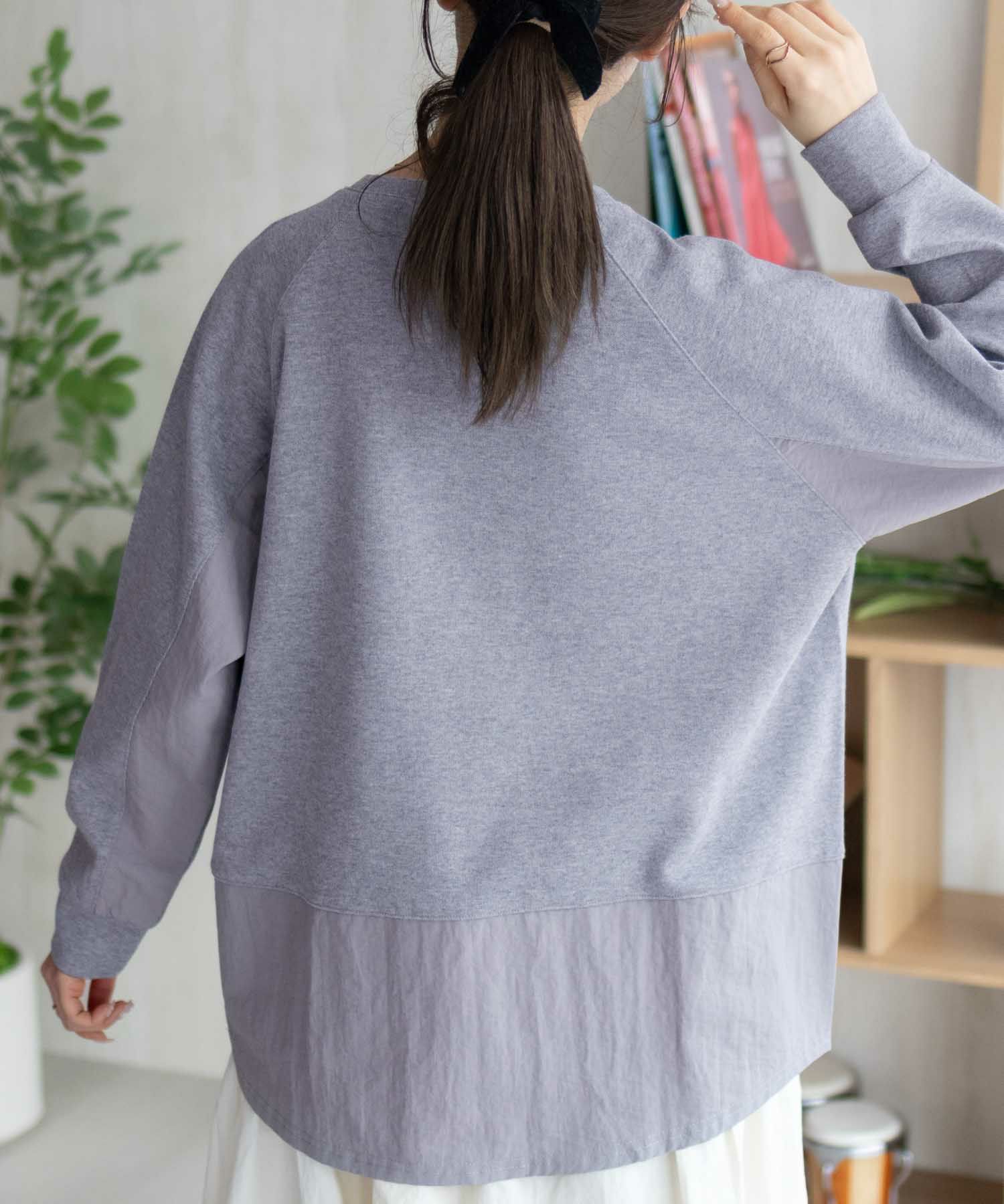 nAvy 異素材切替プルオーバー レディース