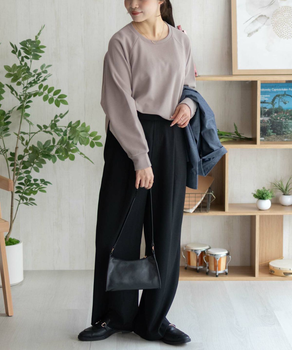 nAvy 異素材切替プルオーバー レディース