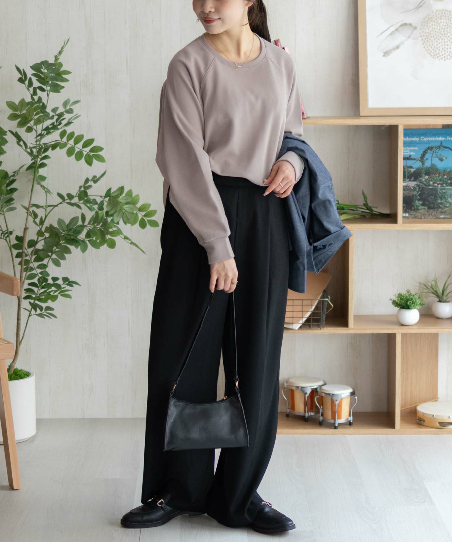 nAvy 異素材切替プルオーバー レディース