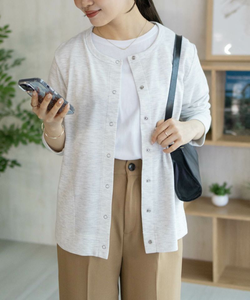 [期間限定価格]nAvy SARARI UVカットカーディガン ドットボタン レディース商品画像-2