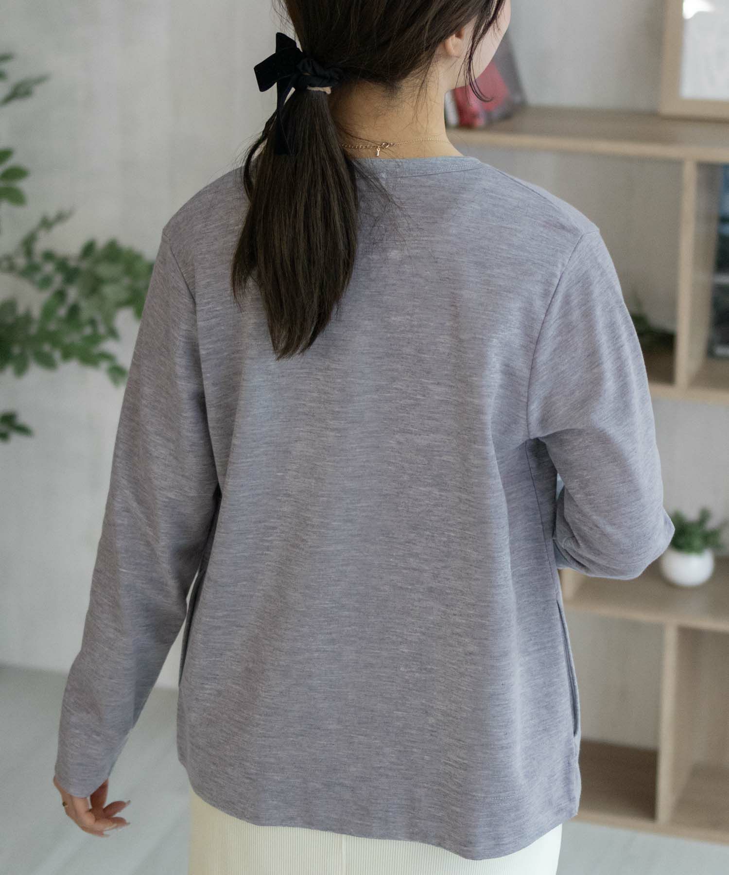 NAVY SARARI UVカットカーディガン ドットボタン レディース