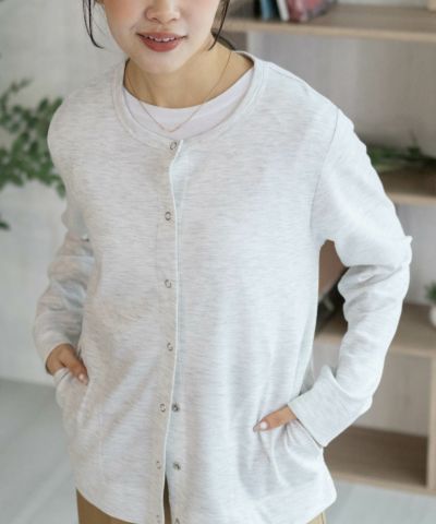 nAvy SARARI UVカットカーディガン ドットボタン レディース
