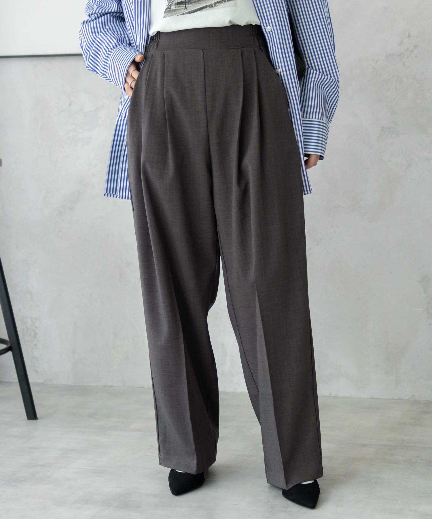 nAvy 2タックセミワイドパンツ レディース