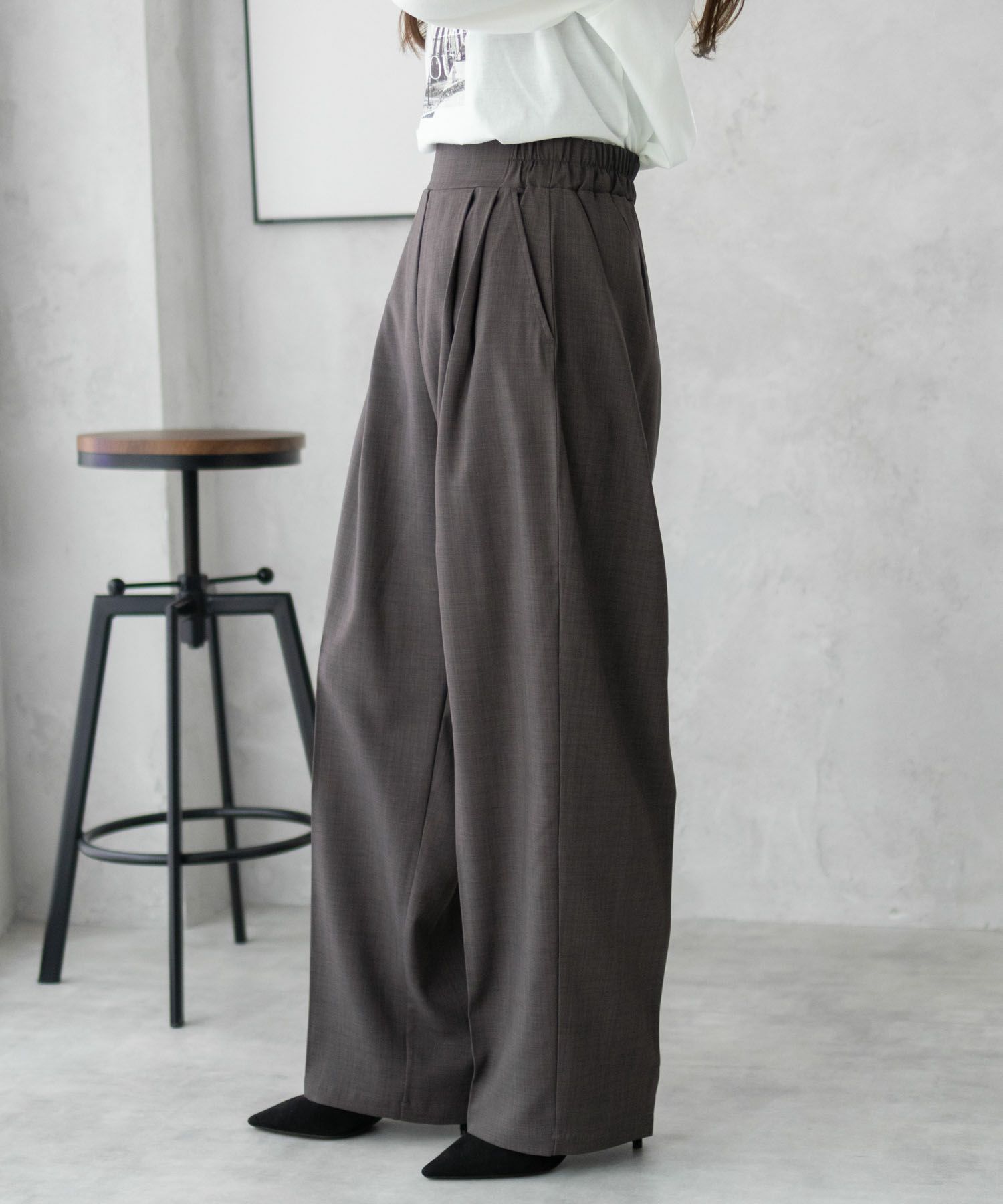 nAvy  2タックセミワイドパンツ レディース商品画像-7