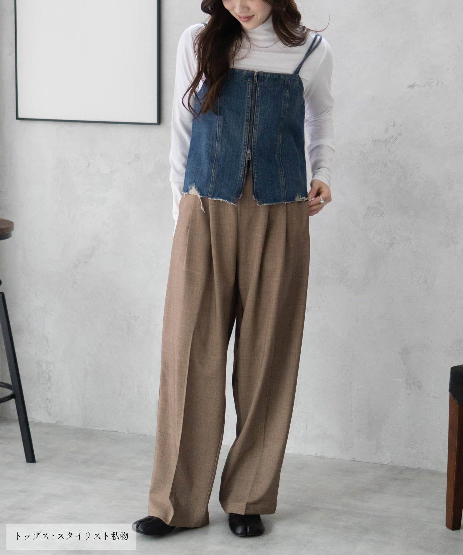 nAvy 2タックセミワイドパンツ レディース