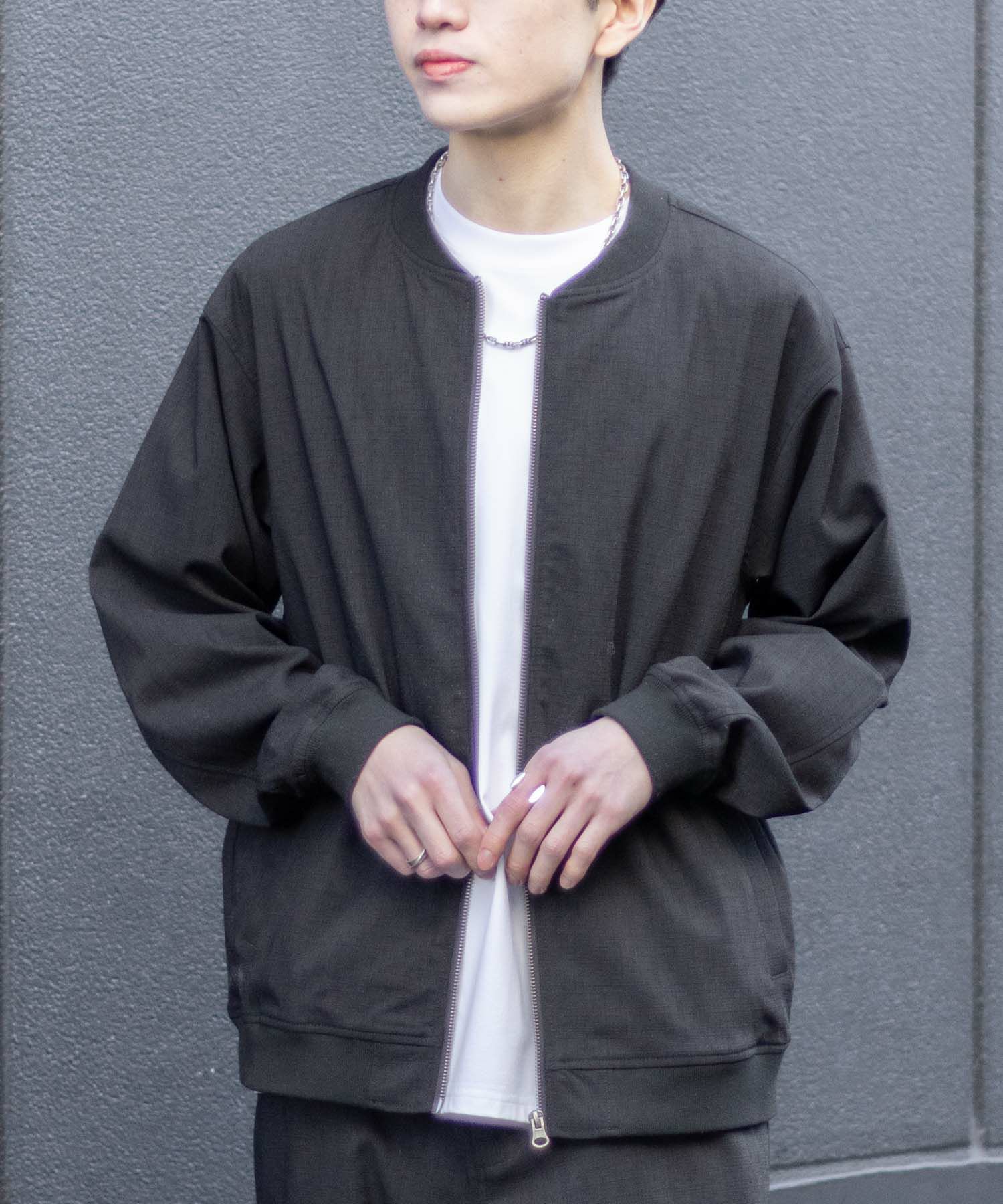 URBAN COLLECTION エアリネン リネンライクブルゾン メンズ商品サムネイル-3