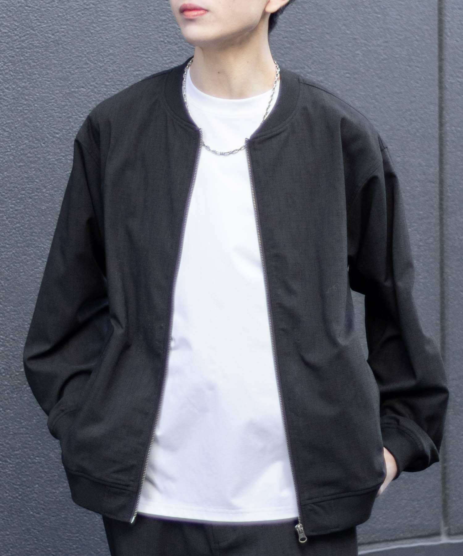 URBAN COLLECTION エアリネン リネンライクブルゾン メンズ商品サムネイル-5