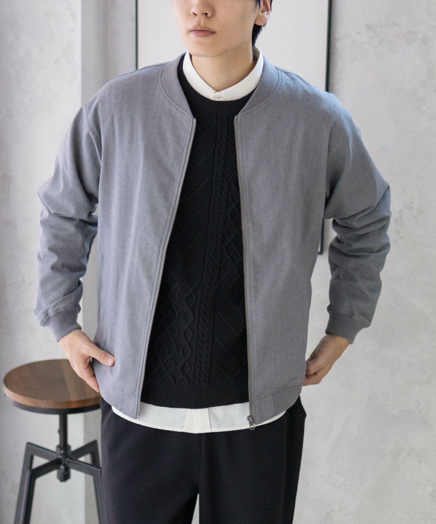 URBAN COLLECTION リネンライクブルゾン メンズ