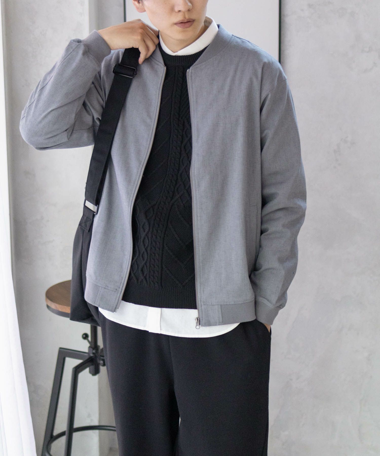 URBAN COLLECTION リネンライクブルゾン メンズ