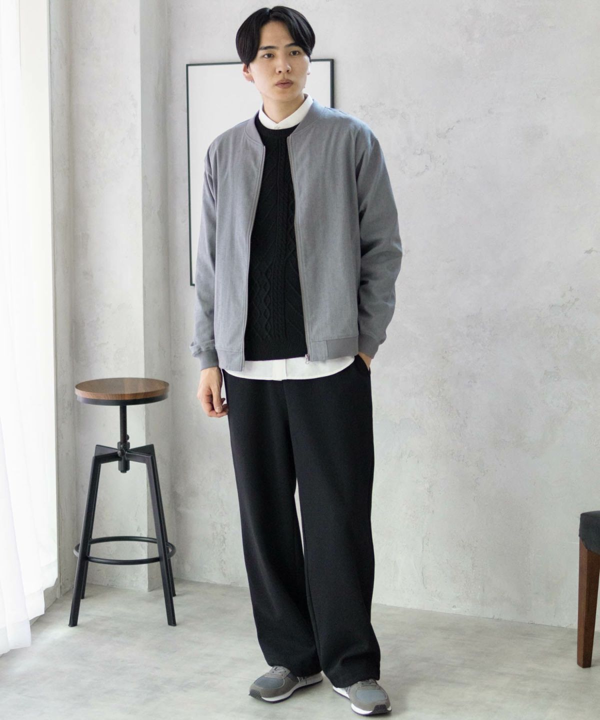 URBAN COLLECTION リネンライクブルゾン メンズ