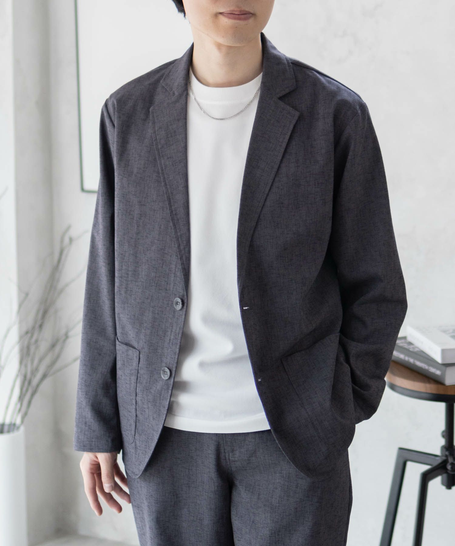 URBAN COLLECTION エアリネン リネンライクジャケット メンズ商品サムネイル-2