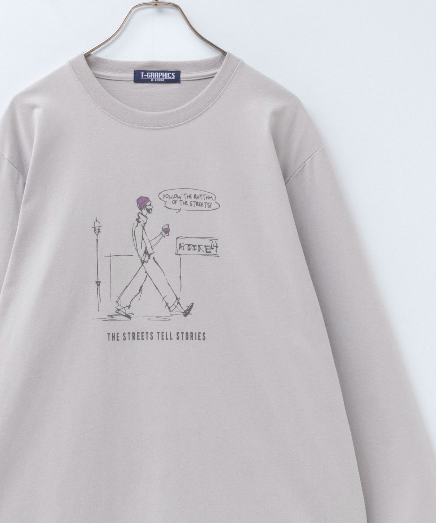 T-GRAPHICS ラインアート長袖Tシャツ メンズ商品画像-1