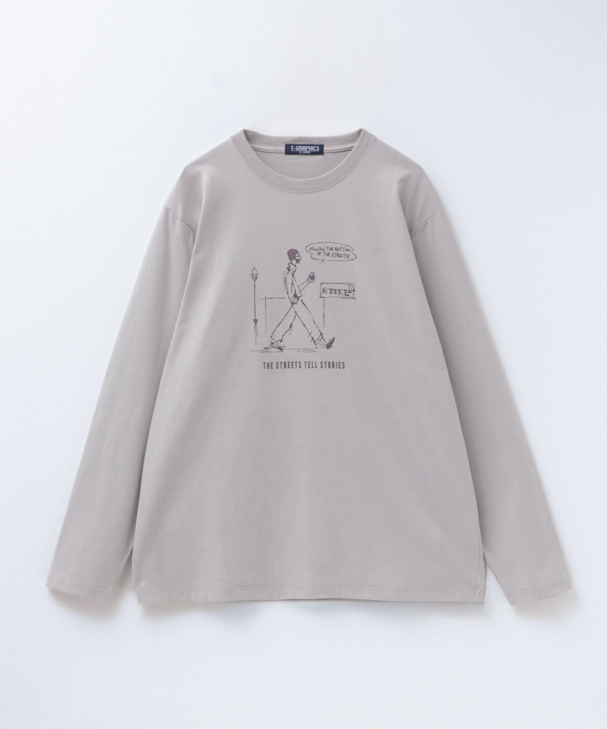 T-GRAPHICS ラインアート長袖Ｔシャツ メンズ