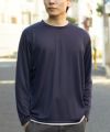 NAVY  ストライプフェイクレイヤード長袖Tシャツ メンズ商品サムネイル-10