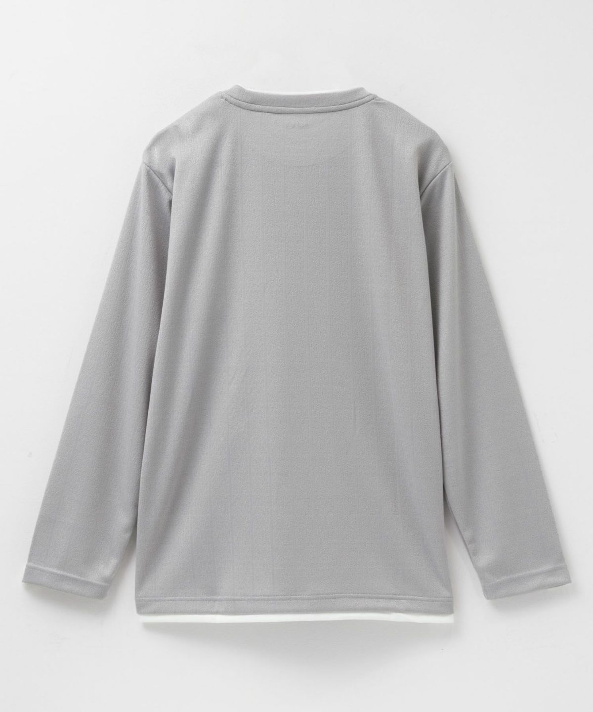 NAVY ストライプフェイクレイヤード長袖Tシャツ メンズ