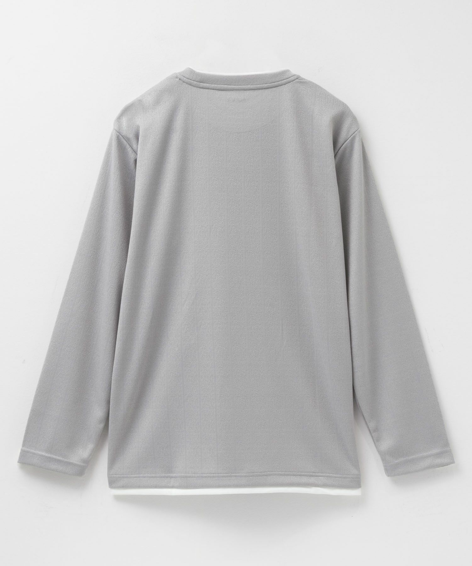 NAVY ストライプフェイクレイヤード長袖Tシャツ メンズ