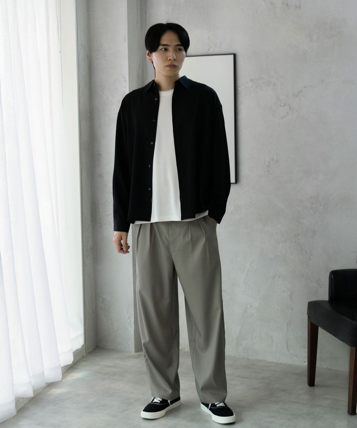 URBAN COLLECTION タックワイドスラックス メンズ