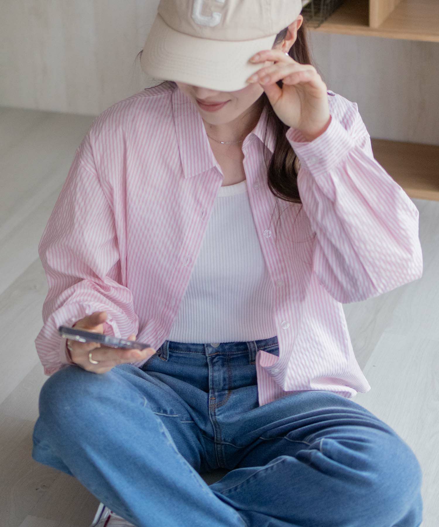nAvy  ストライプ前開きシャツ レディース商品画像-2