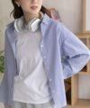 nAvy ストライプ前開きシャツ レディース