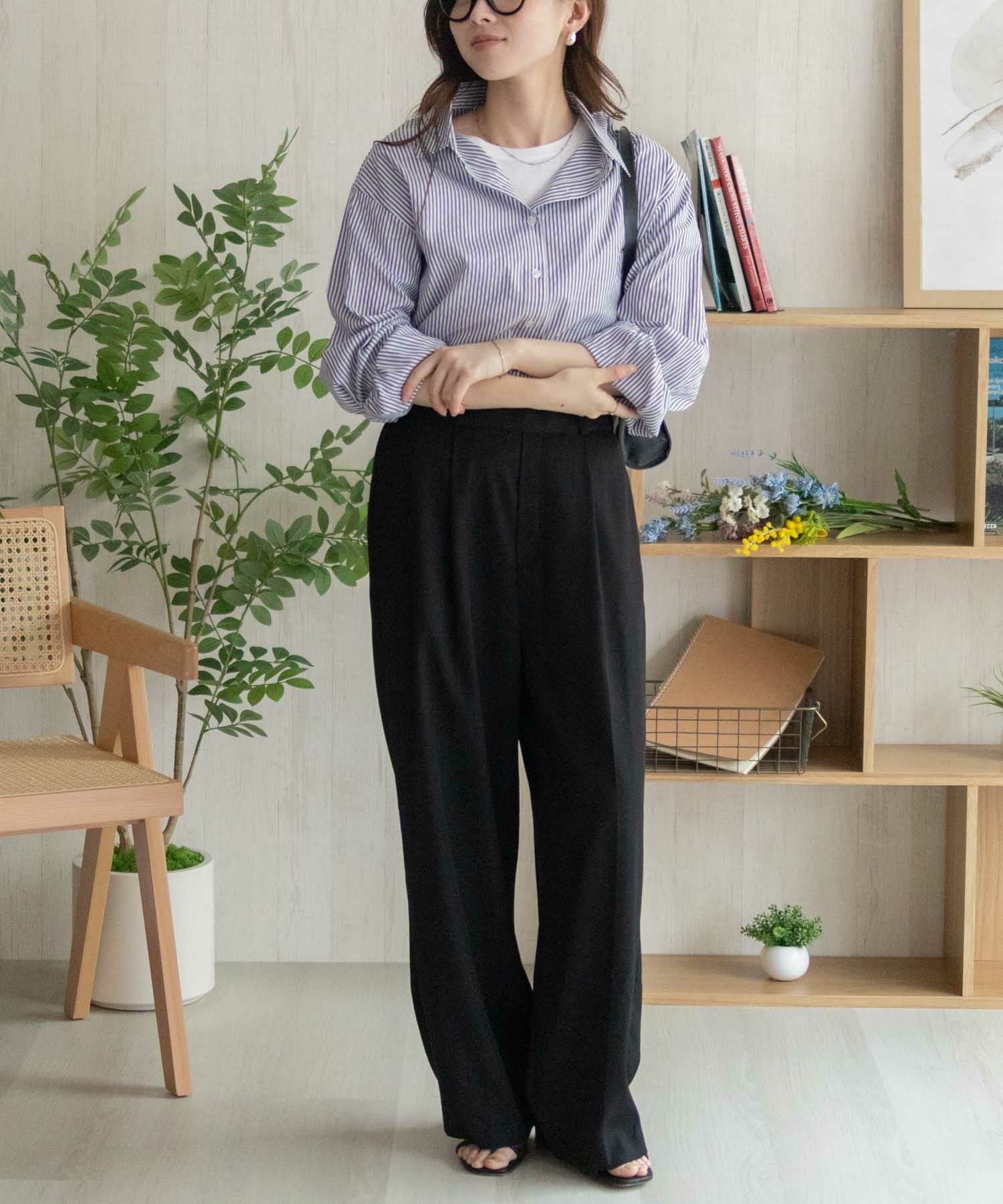 nAvy  ストライプ前開きシャツ レディース商品画像-10