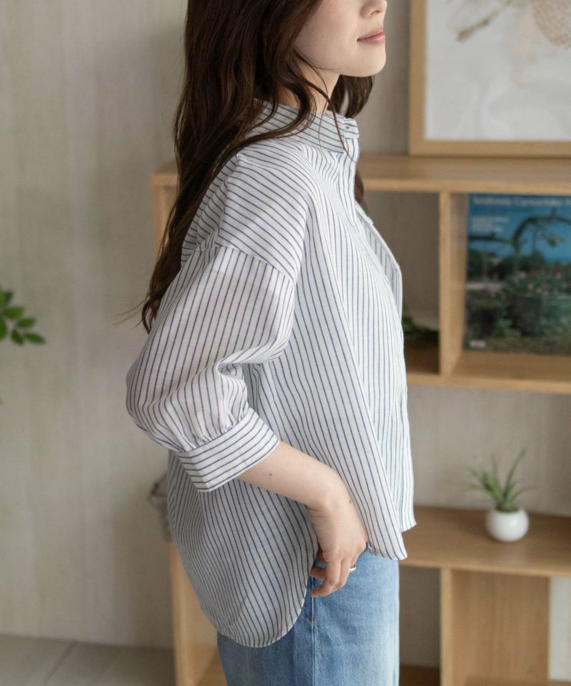 nAvy スラブ前開き7分袖シャツ レディース商品画像-7