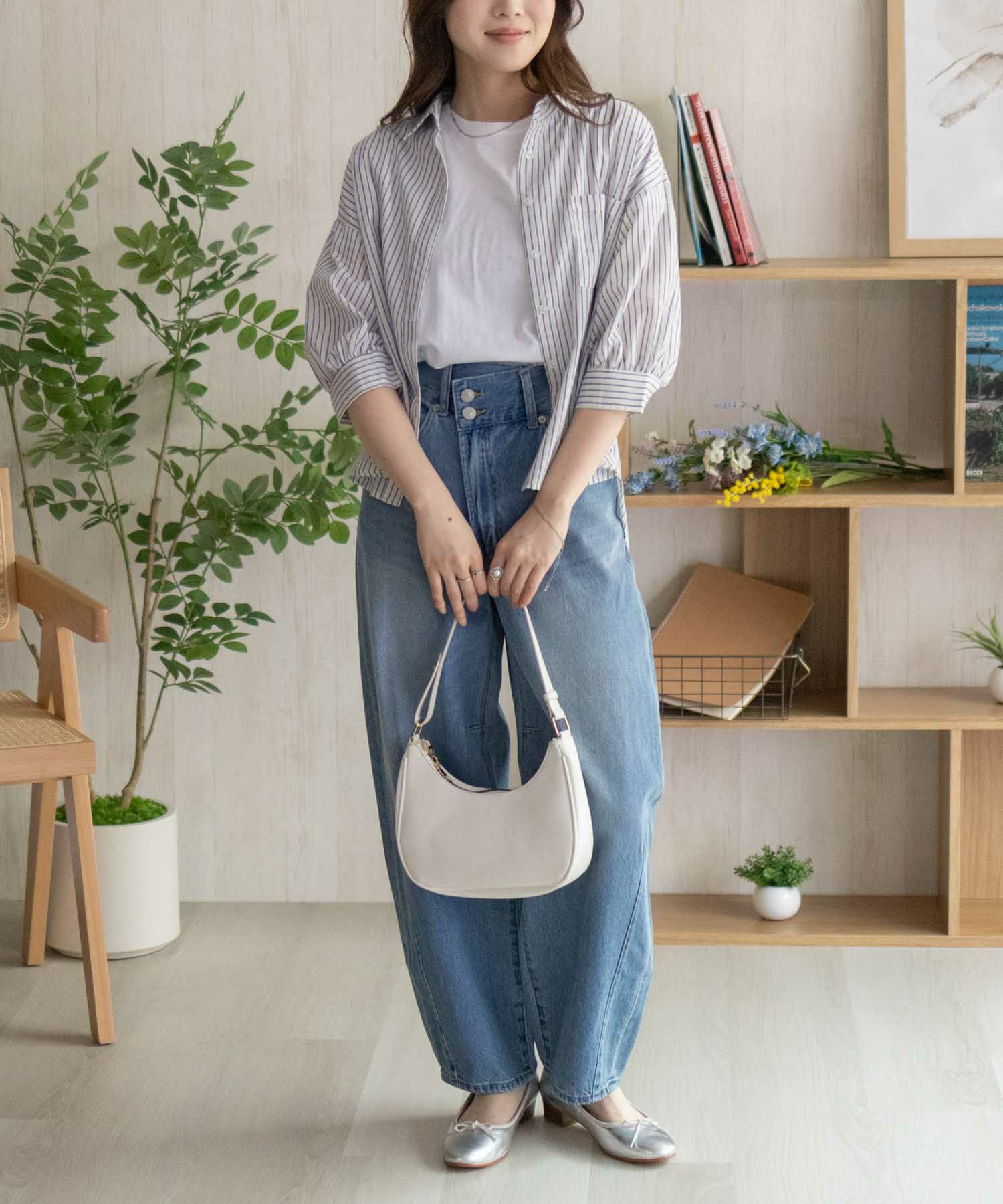 nAvy  スラブ前開き7分袖シャツ レディース商品画像-9