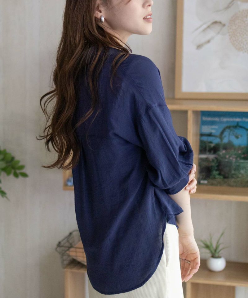 nAvy  スラブ前開き7分袖シャツ レディース商品画像-15