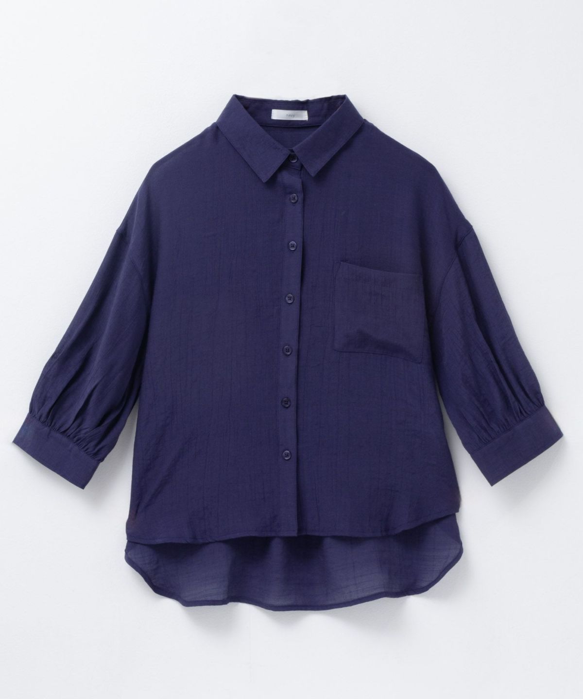 nAvy スラブ前開き7分袖シャツ レディース